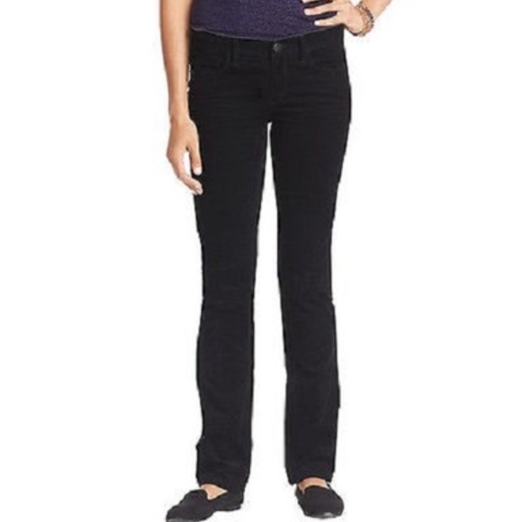 Ann Taylor Loft Black Corduroy Pants Modern Straight - Picture 1 of 5